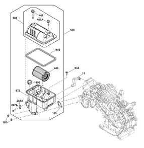 Air Cleaner Group Diagram and Parts List for 25E337-0035-G1  Briggs and Stratton Engine